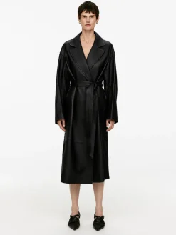 Belted Leather Coat