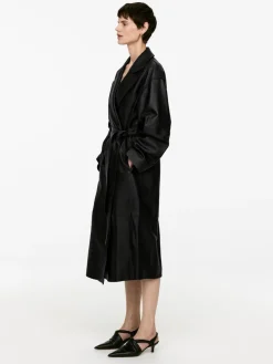 Belted Leather Coat