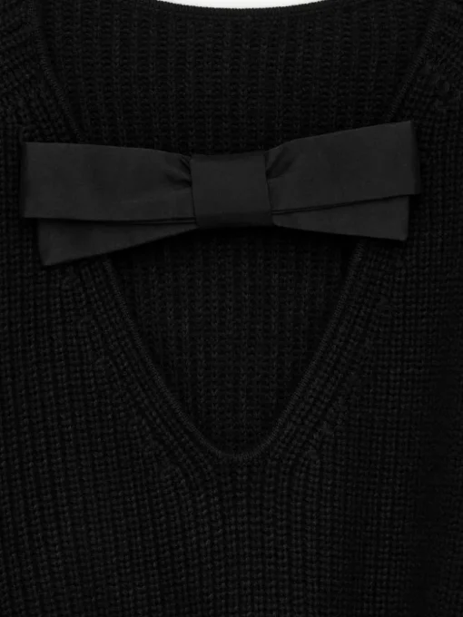 Bow-Detail Wool-Cotton Jumper