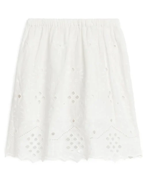 Broderie Anglaise Midi Skirt
