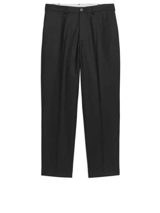 Cropped Tapered Wool Trousers