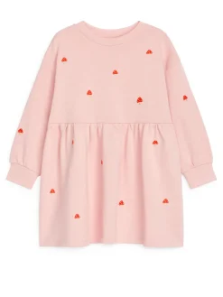 Embroidered Sweatshirt Dress