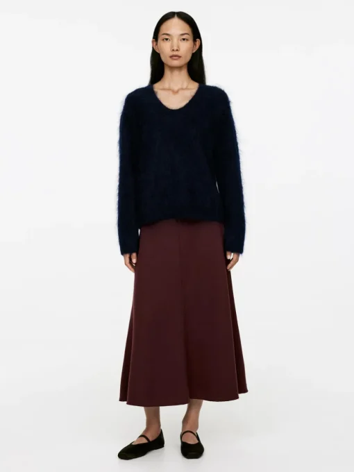 Flared Wool-Blend Skirt
