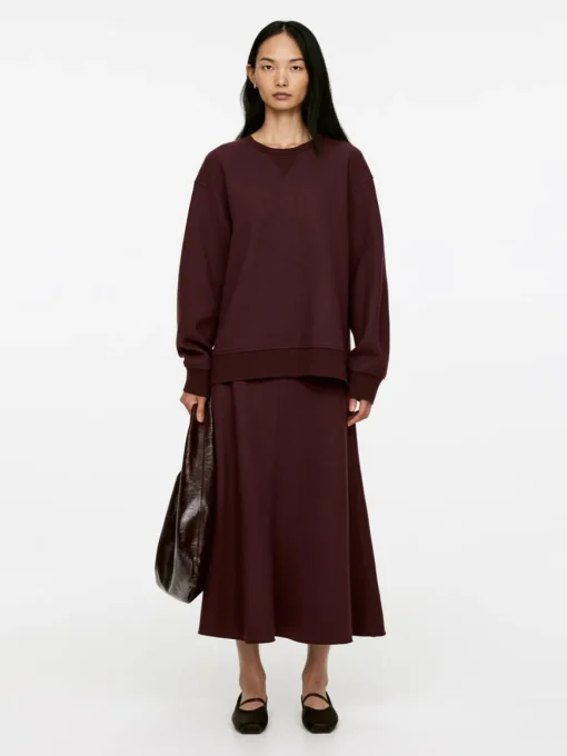 Flared Wool-Blend Skirt