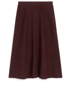 Flared Wool-Blend Skirt