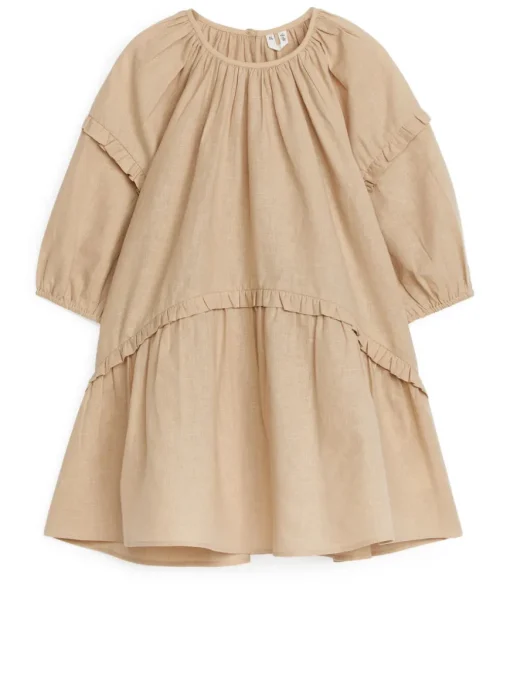 Frill Linen Blend Dress