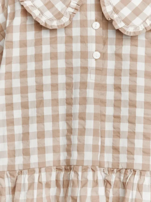 Frill-Collar Seersucker Dress