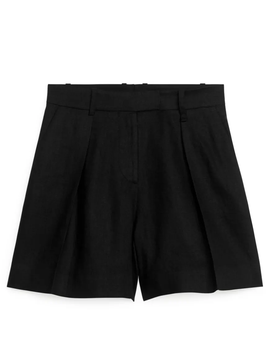 High Waist Linen Shorts