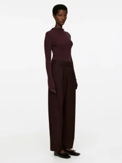 High-Waist Pleated Trousers