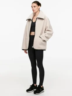 Leather Detailed Pile Jacket