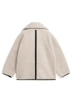 Leather Detailed Pile Jacket