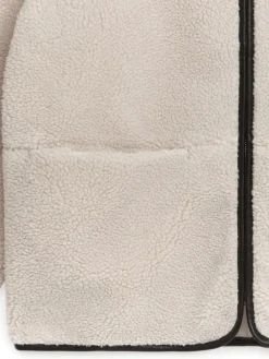 Leather Detailed Pile Jacket