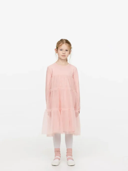 Long-Sleeve Tulle Dress