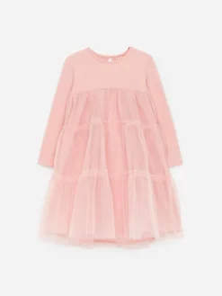 Long-Sleeve Tulle Dress