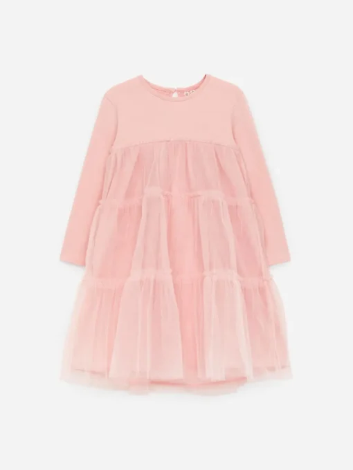 Long-Sleeve Tulle Dress