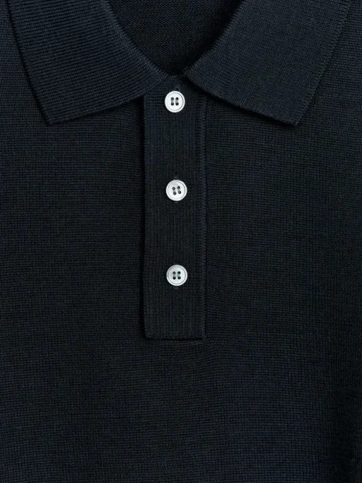 Long-Sleeved Merino Polo Shirt