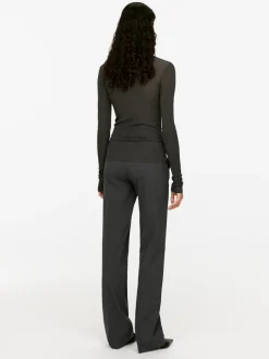 Mock Neck Silk Top