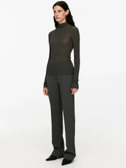 Mock Neck Silk Top