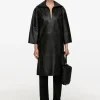 Open-Collar Leather Dress