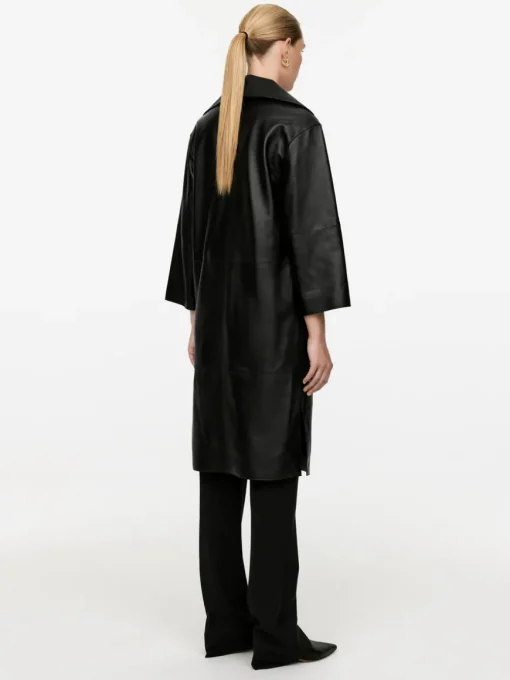Open-Collar Leather Dress