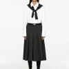 Pleated Wool Blend Skirt