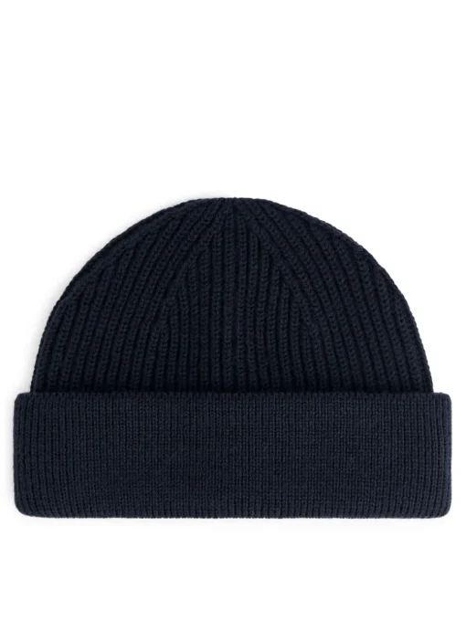 Ribbed Wool Blend Beanie