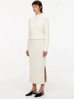 Rib-Knit Wool Skirt