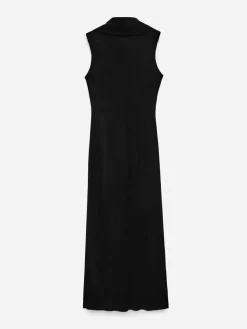 Shawl-Collar Drape Dress