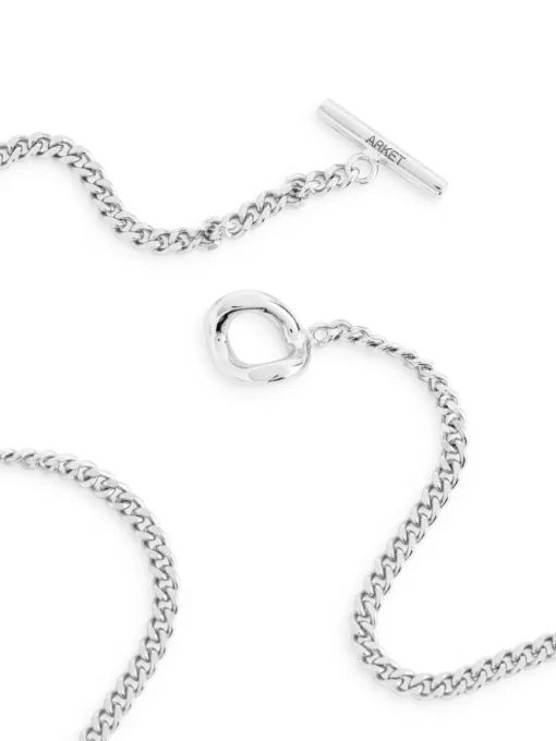 Silver-Plated T-Bar Necklace