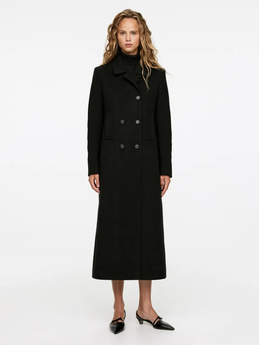 Slim Wool-Cotton Blend Coat