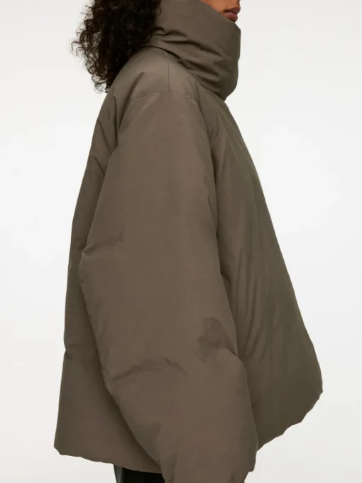 Upcycled Down High-Collar Jacket