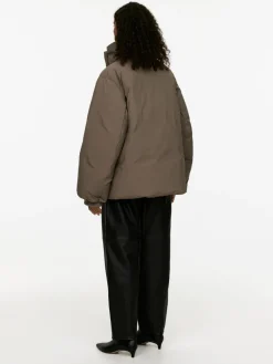 Upcycled Down High-Collar Jacket