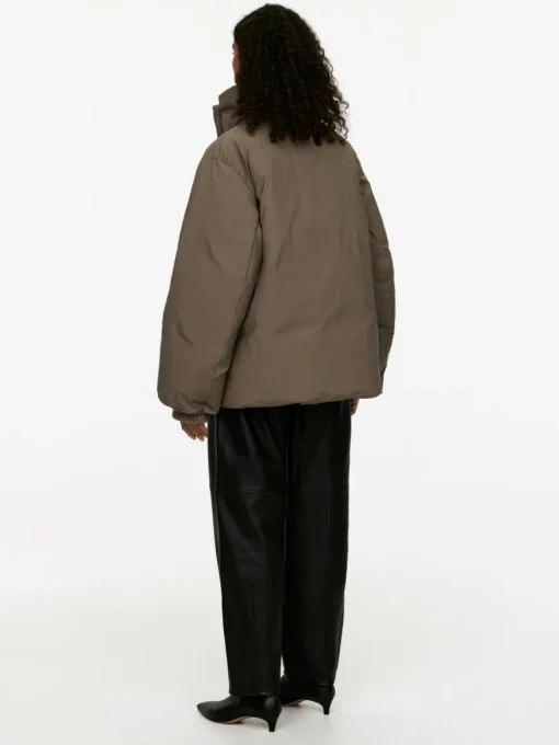 Upcycled Down High-Collar Jacket