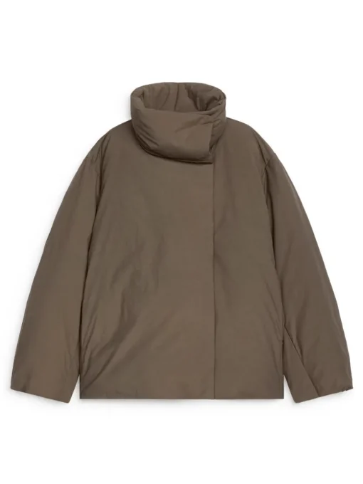 Upcycled Down High-Collar Jacket