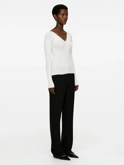 V-Neck Rib Top