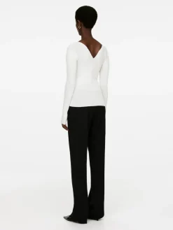 V-Neck Rib Top