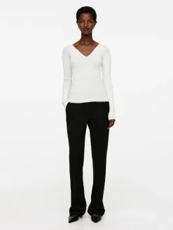 V-Neck Rib Top