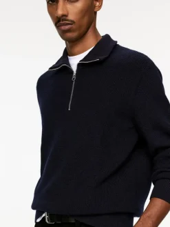 Wool & Cotton Half Zip Jumper