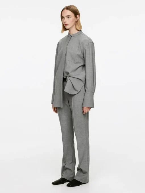 Wool-Blend Tuxedo Shirt